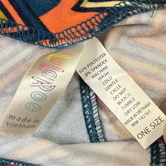 LULAROE Blue Multi Color Bold Pattern Leggings One Size - Bundle Lot of 3 - Picture 9 of 13